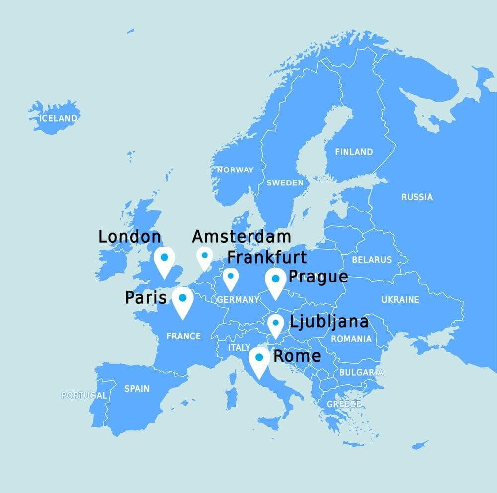 Faniani Coaches depots across Europe